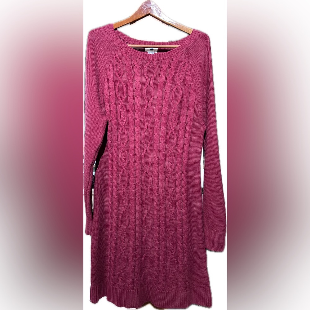 Old Navy Sweater tunic dress NWT dark red great for holidays! Size XL